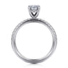 Twain - 14K White Gold Oval Diamond Engagement Ring - 0.2 ct