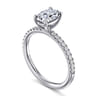 Twain - 14K White Gold Oval Diamond Engagement Ring - 0.2 ct