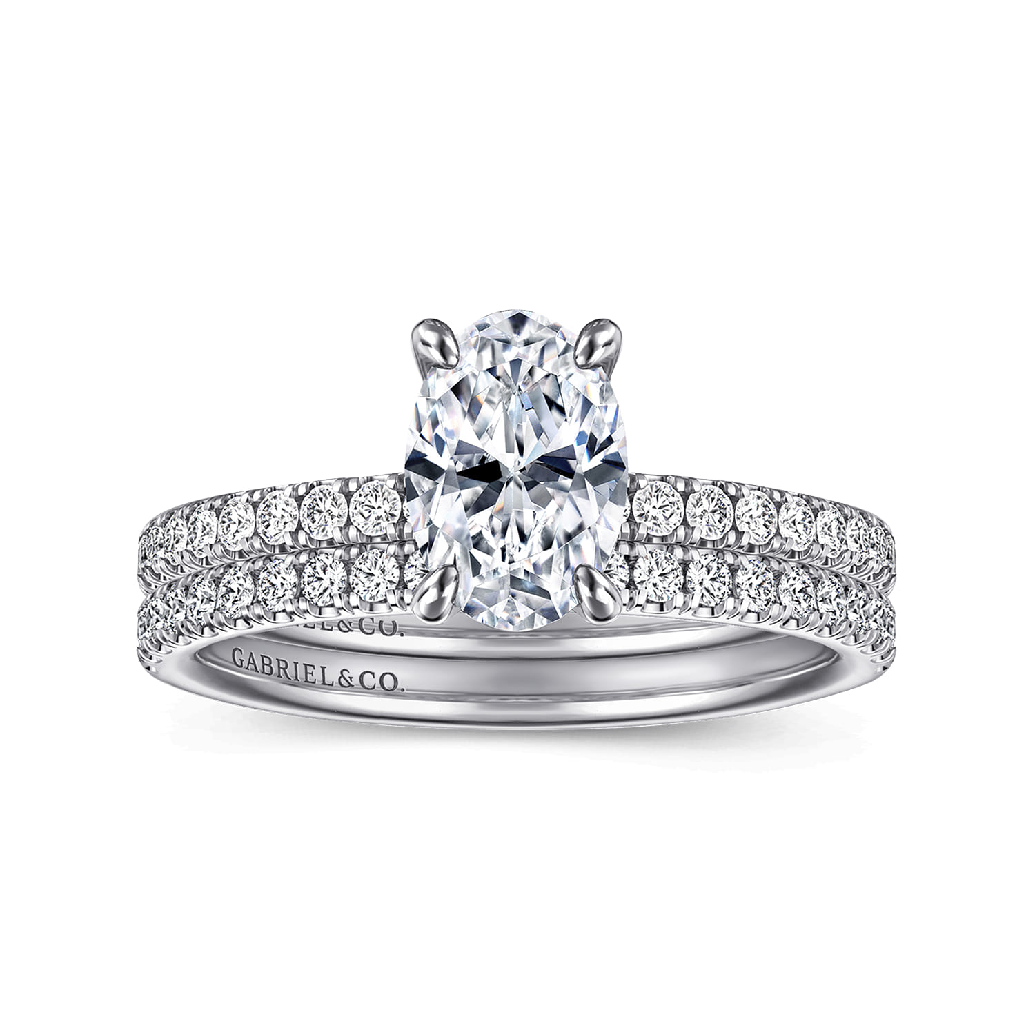 Twain - 14K White Gold Oval Diamond Engagement Ring - 0.2 ct - Shot 4