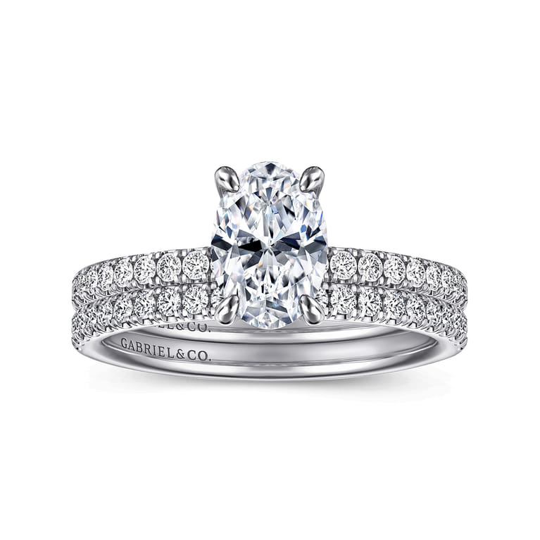 Twain - 14K White Gold Oval Diamond Engagement Ring - 0.2 ct - Shot 4