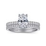 Twain - 14K White Gold Oval Diamond Engagement Ring - 0.2 ct