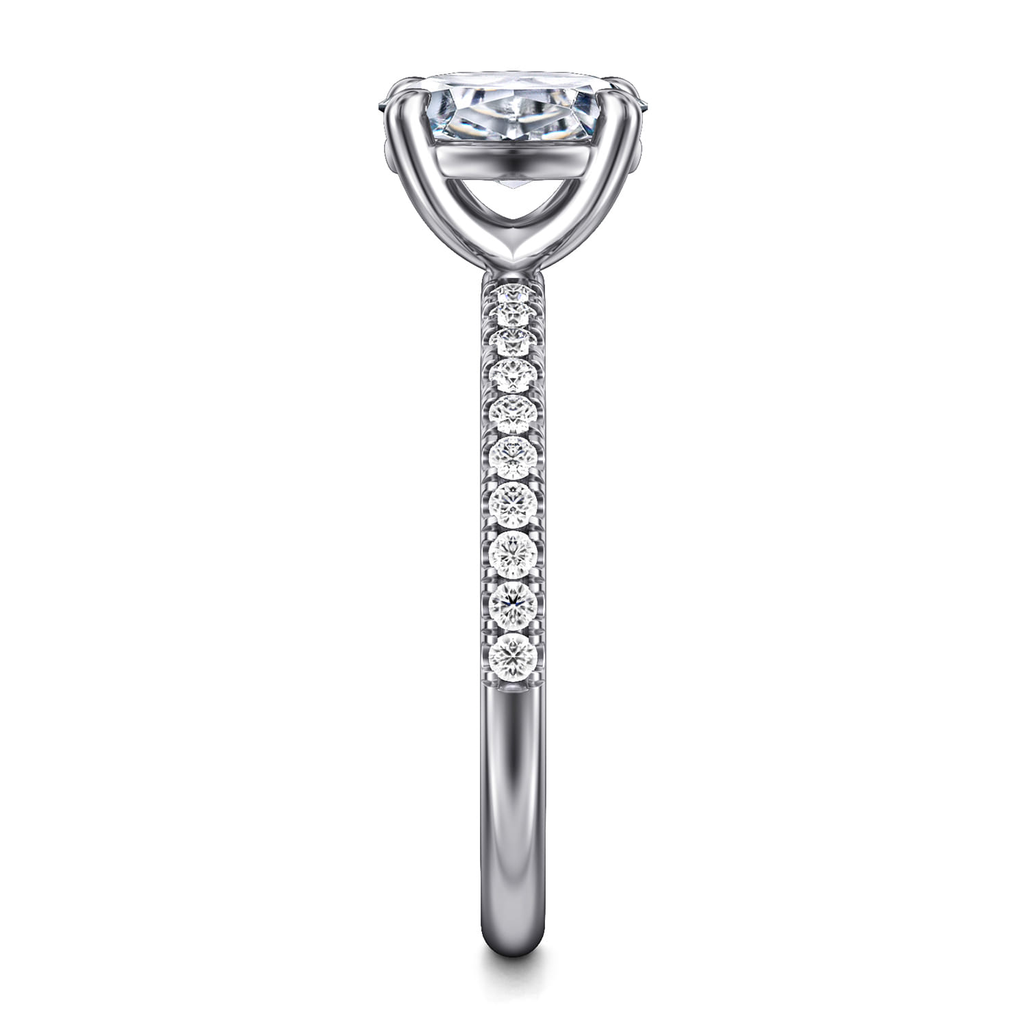 Twain - 14K White Gold Oval Diamond Engagement Ring - 0.2 ct - Shot 5