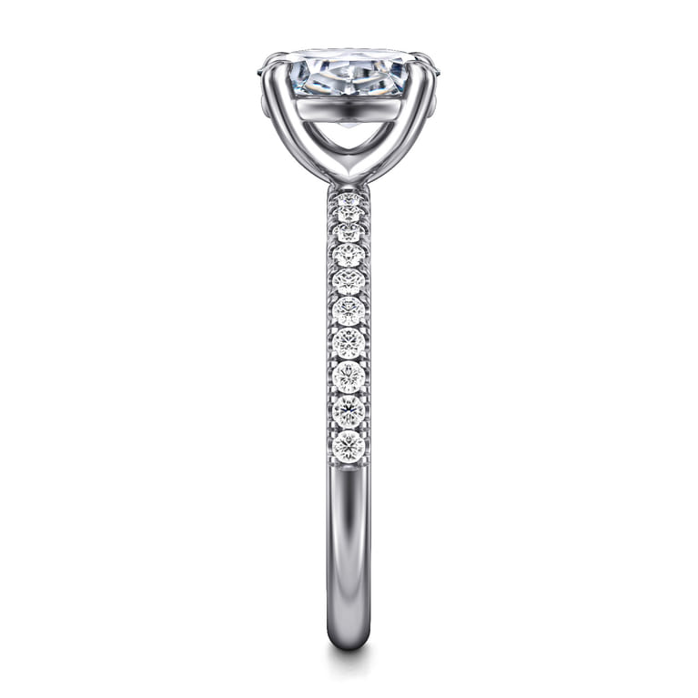 Twain - 14K White Gold Oval Diamond Engagement Ring - 0.2 ct - Shot 5