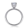 Twain - 14K White Gold Oval Diamond Engagement Ring - 0.2 ct