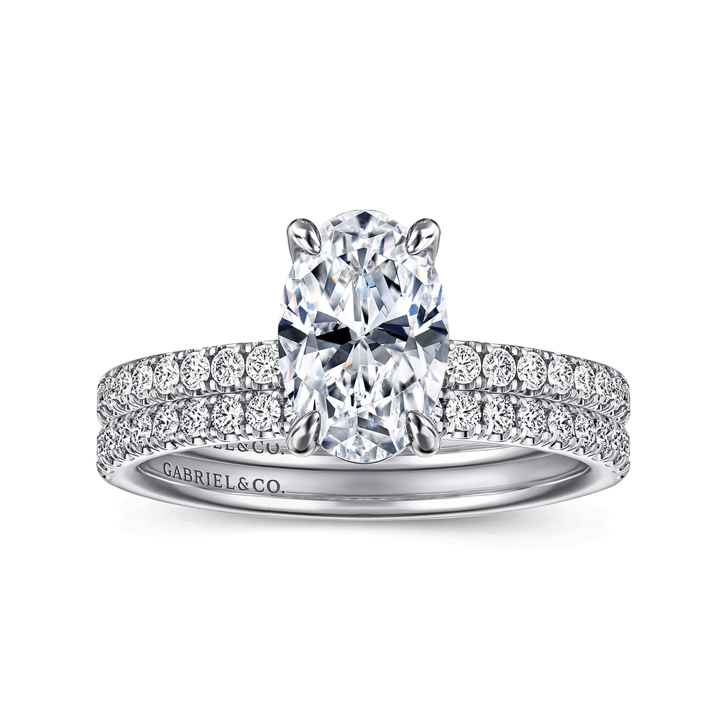 Twain - 14K White Gold Oval Diamond Engagement Ring - 0.2 ct - Shot 4