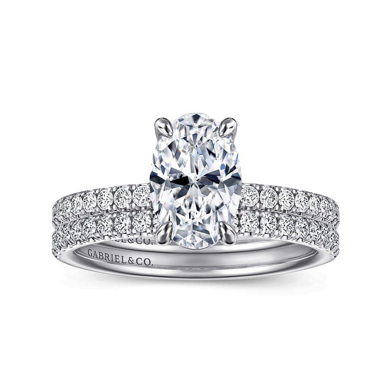 Twain - 14K White Gold Oval Diamond Engagement Ring - 0.2 ct - Shot 4