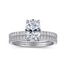 Twain - 14K White Gold Oval Diamond Engagement Ring - 0.2 ct
