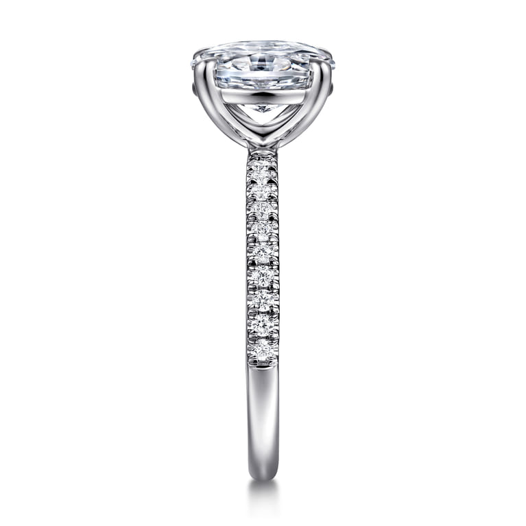 Twain - 14K White Gold Oval Diamond Engagement Ring - 0.2 ct - Shot 5