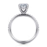 Twain - 14K White Gold Oval Diamond Engagement Ring - 0.2 ct
