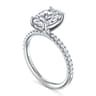 Twain - 14K White Gold Oval Diamond Engagement Ring - 0.2 ct