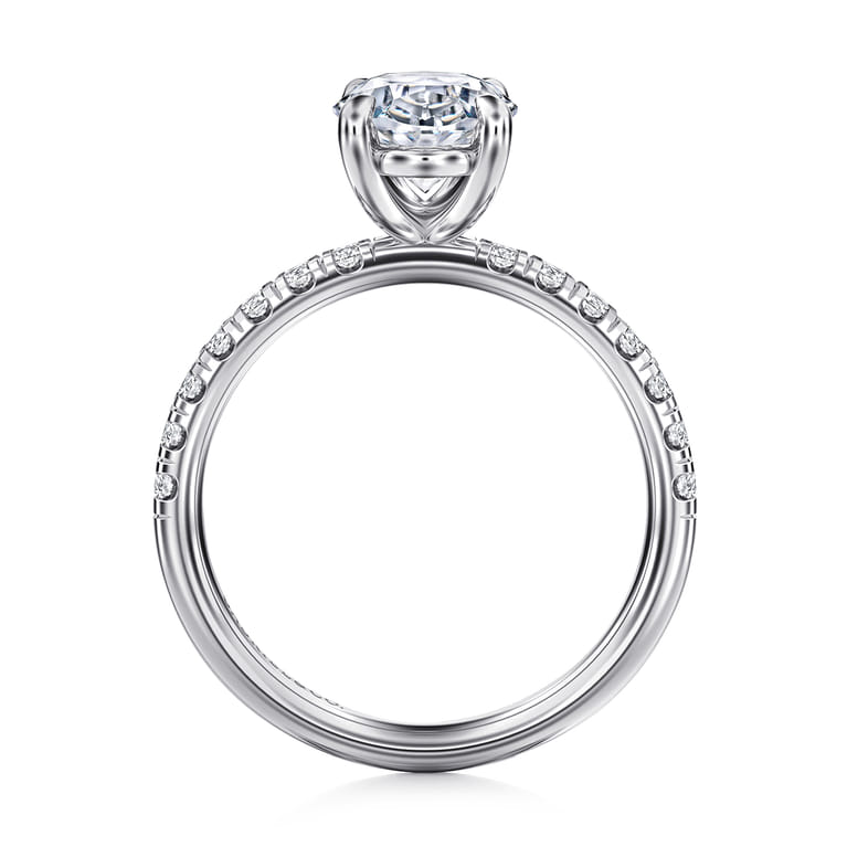 Winslow - 14K White Gold Oval Diamond Engagement Ring - 0.38 ct - Shot 2