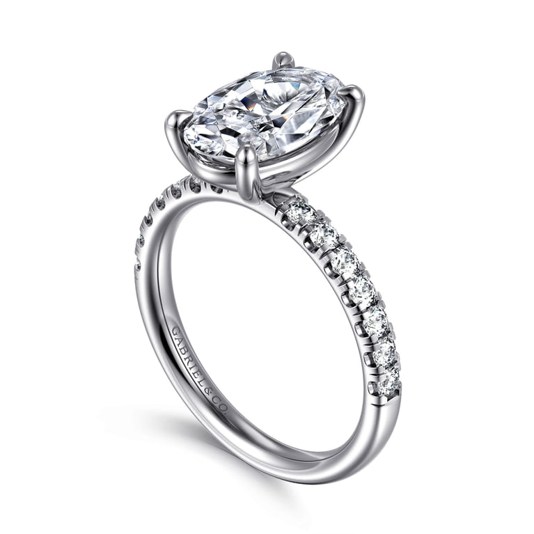 Winslow - 14K White Gold Oval Diamond Engagement Ring - 0.38 ct - Shot 3