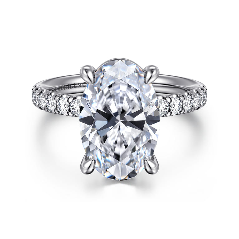 Winslow - 14K White Gold Oval Diamond Engagement Ring - 0.4 ct - Shot 1