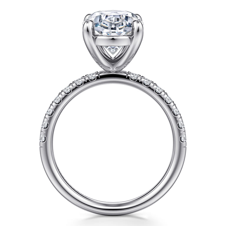 Winslow - 14K White Gold Oval Diamond Engagement Ring - 0.4 ct - Shot 2