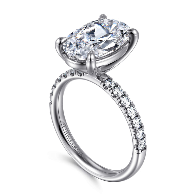 Winslow - 14K White Gold Oval Diamond Engagement Ring - 0.4 ct - Shot 3