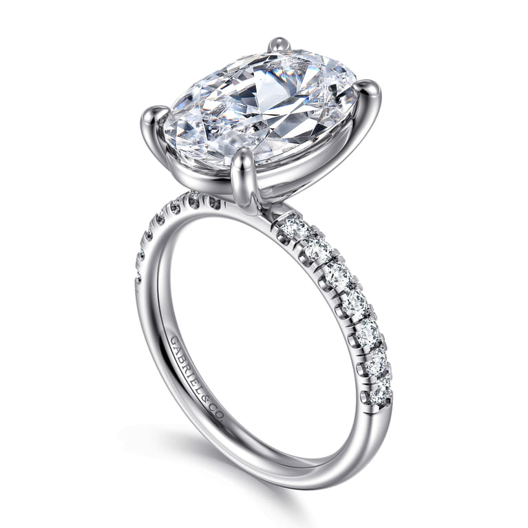 Winslow - 14K White Gold Oval Diamond Engagement Ring - 0.35 ct - Shot 3