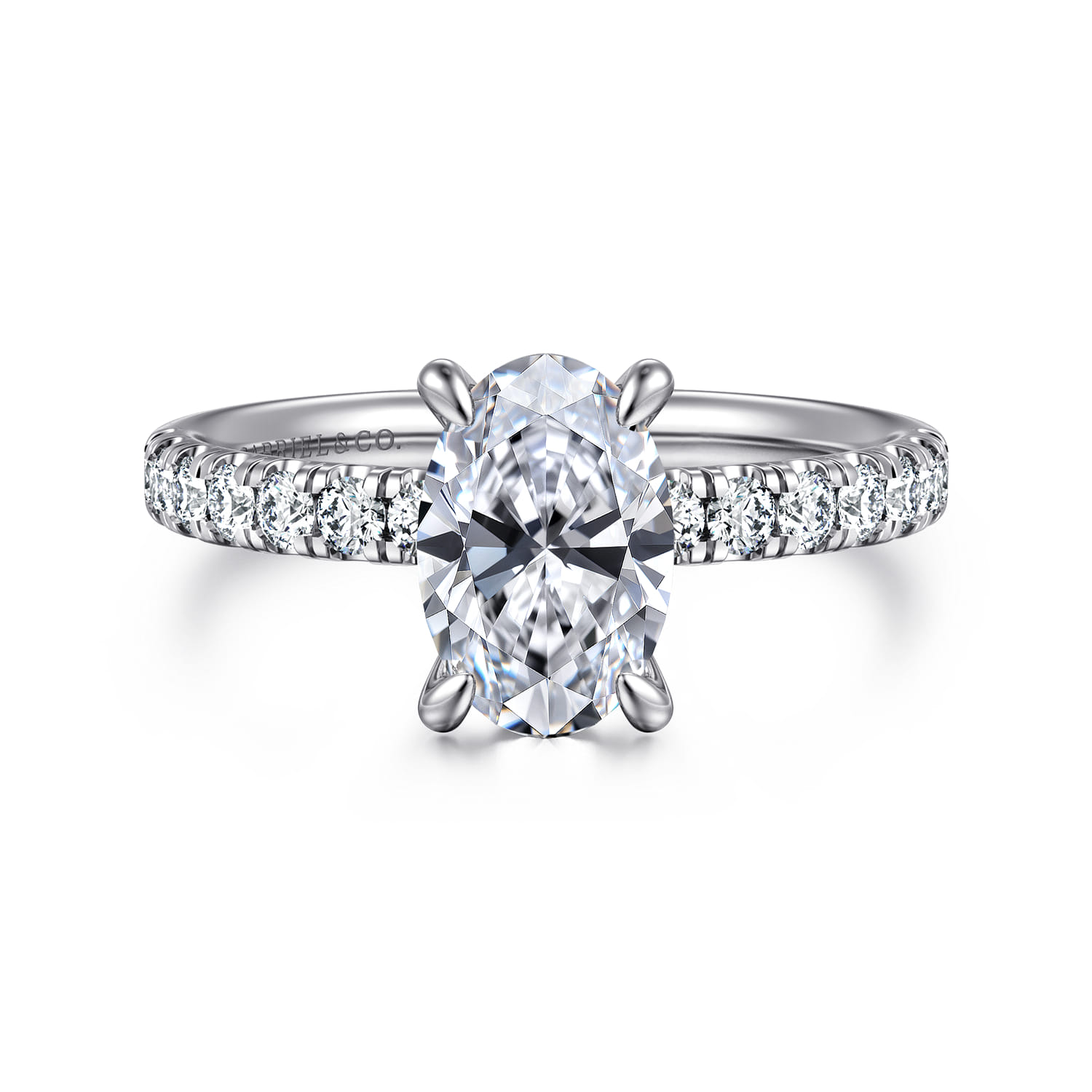 Winslow - 14K White Gold Oval Diamond Engagement Ring - 0.35 ct - Shot 1