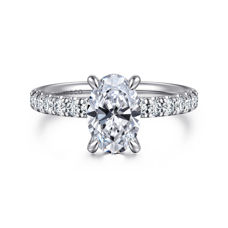 Winslow - 14K White Gold Oval Diamond Engagement Ring - 0.35 ct - Shot 1