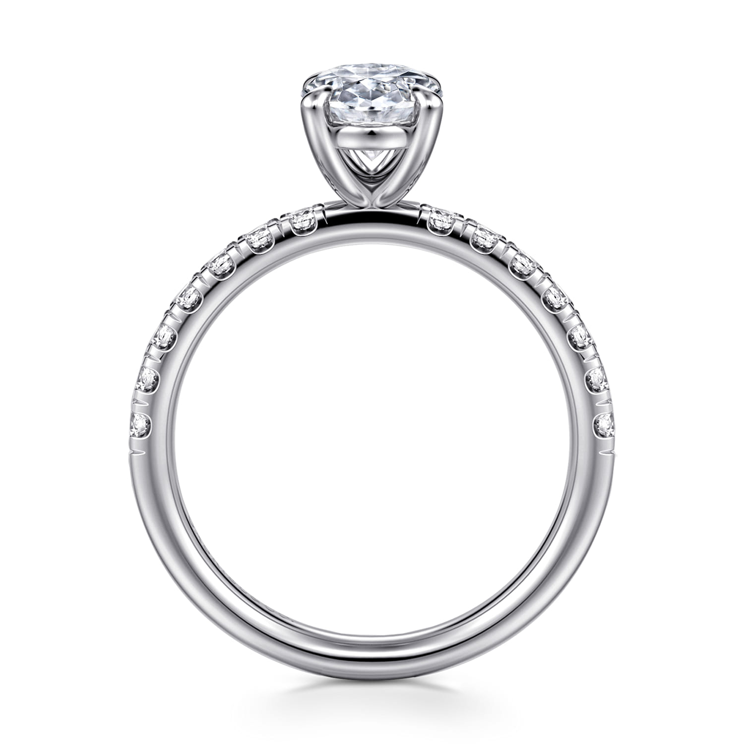 Winslow - 14K White Gold Oval Diamond Engagement Ring - 0.35 ct - Shot 2