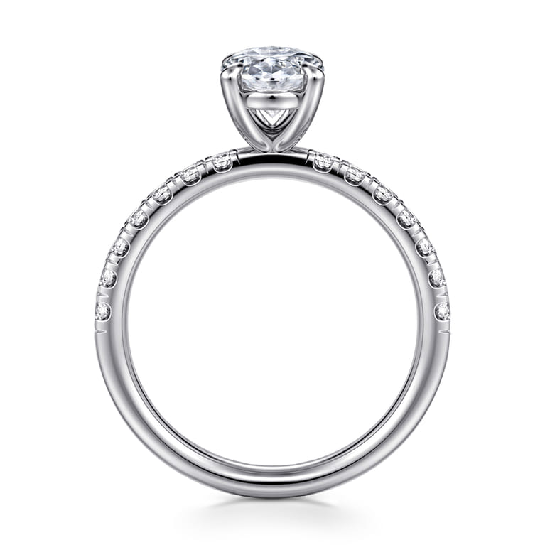 Winslow - 14K White Gold Oval Diamond Engagement Ring - 0.35 ct - Shot 2