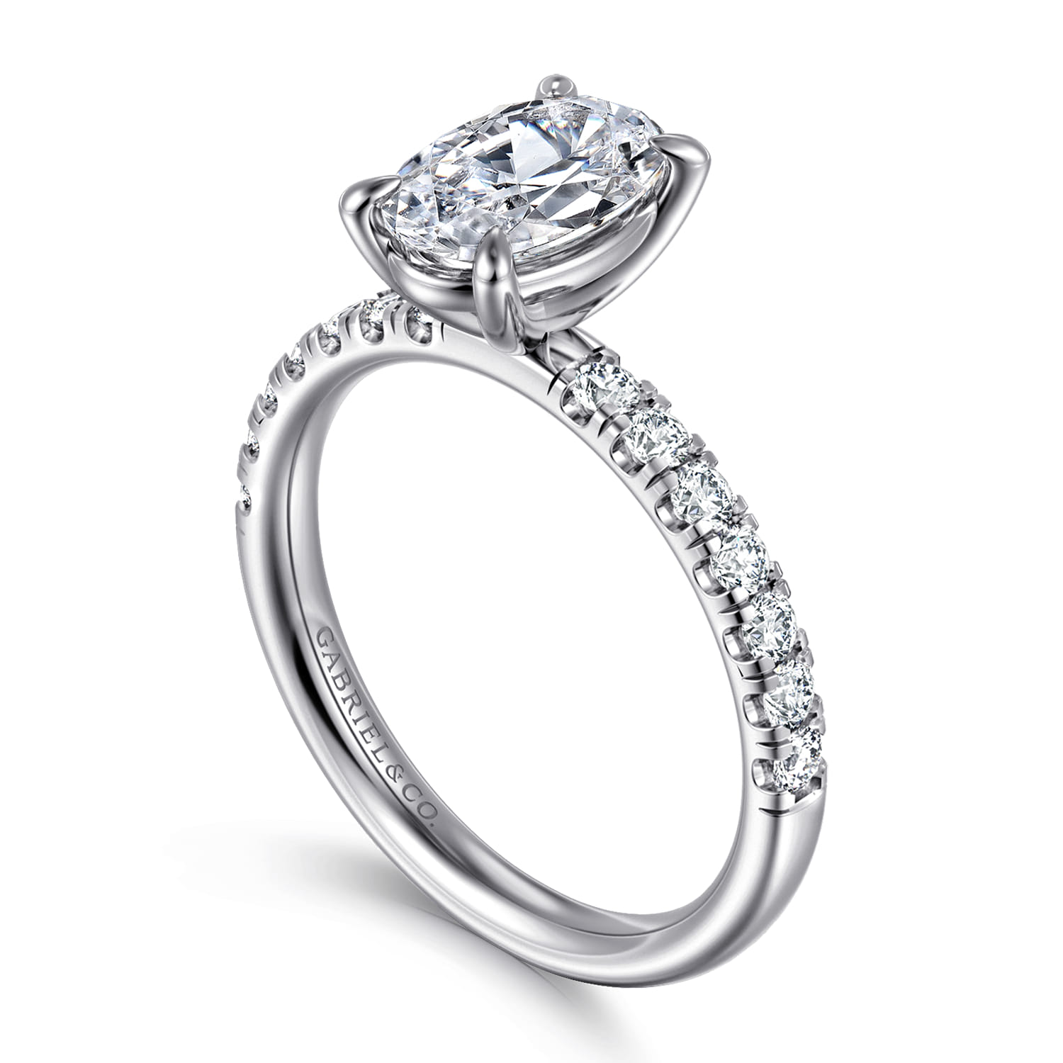 Winslow - 14K White Gold Oval Diamond Engagement Ring - 0.35 ct - Shot 3
