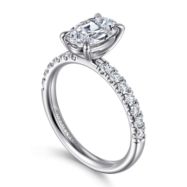Winslow - 14K White Gold Oval Diamond Engagement Ring - 0.35 ct - Shot 3