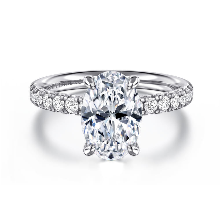 Winslow - 14K White Gold Oval Diamond Engagement Ring - 0.35 ct - Shot 1