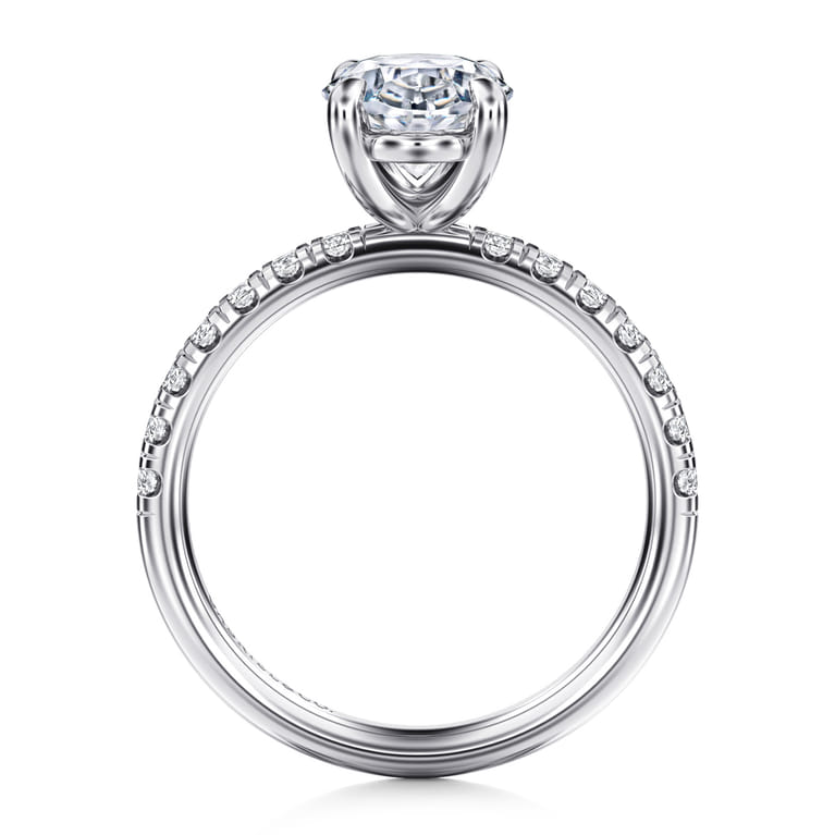 Winslow - 14K White Gold Oval Diamond Engagement Ring - 0.35 ct - Shot 2