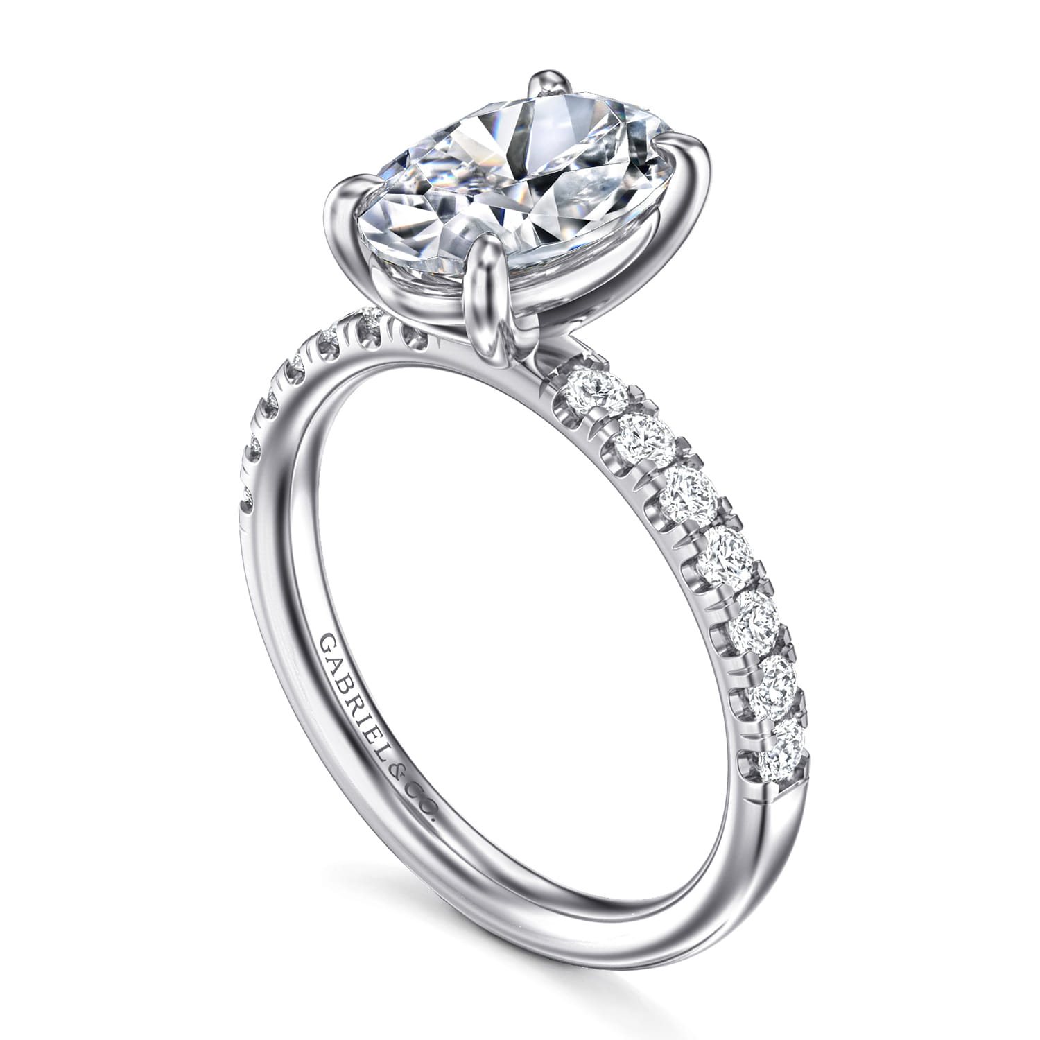 Winslow - 14K White Gold Oval Diamond Engagement Ring - 0.35 ct - Shot 3