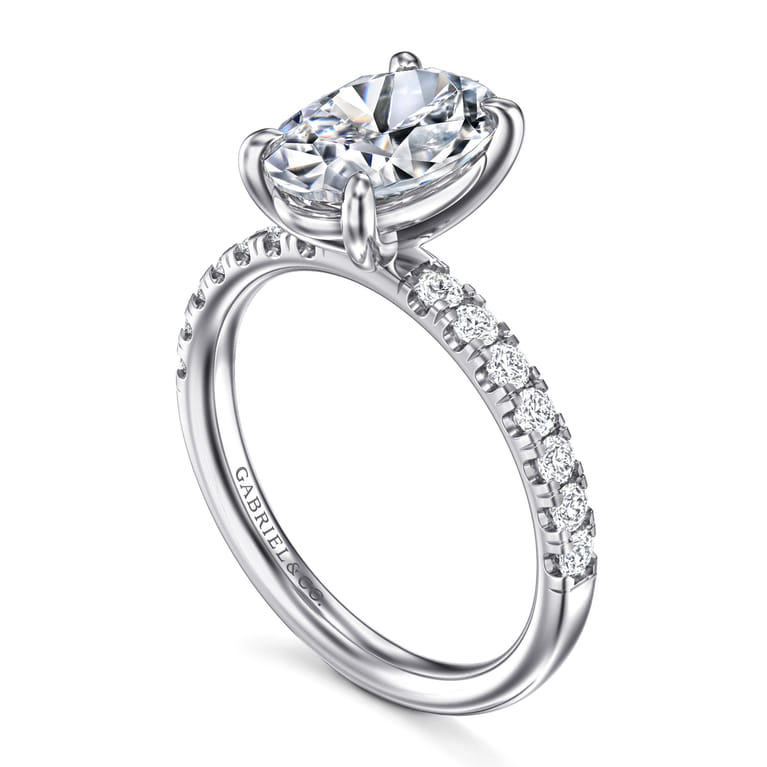 Winslow - 14K White Gold Oval Diamond Engagement Ring - 0.35 ct - Shot 3