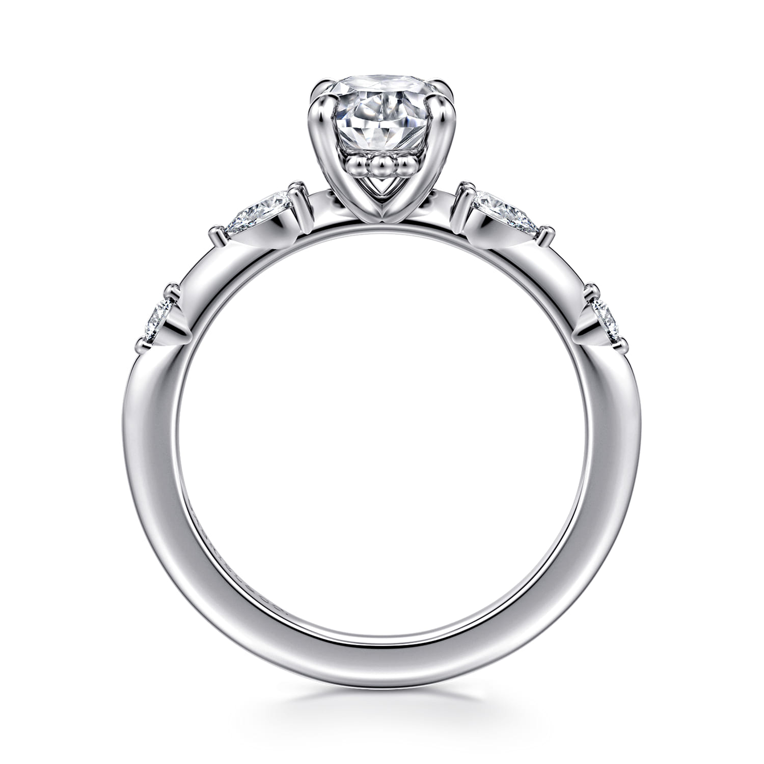 Carinna - 14K White Gold Oval Diamond Engagement Ring - 0.23 ct - Shot 2