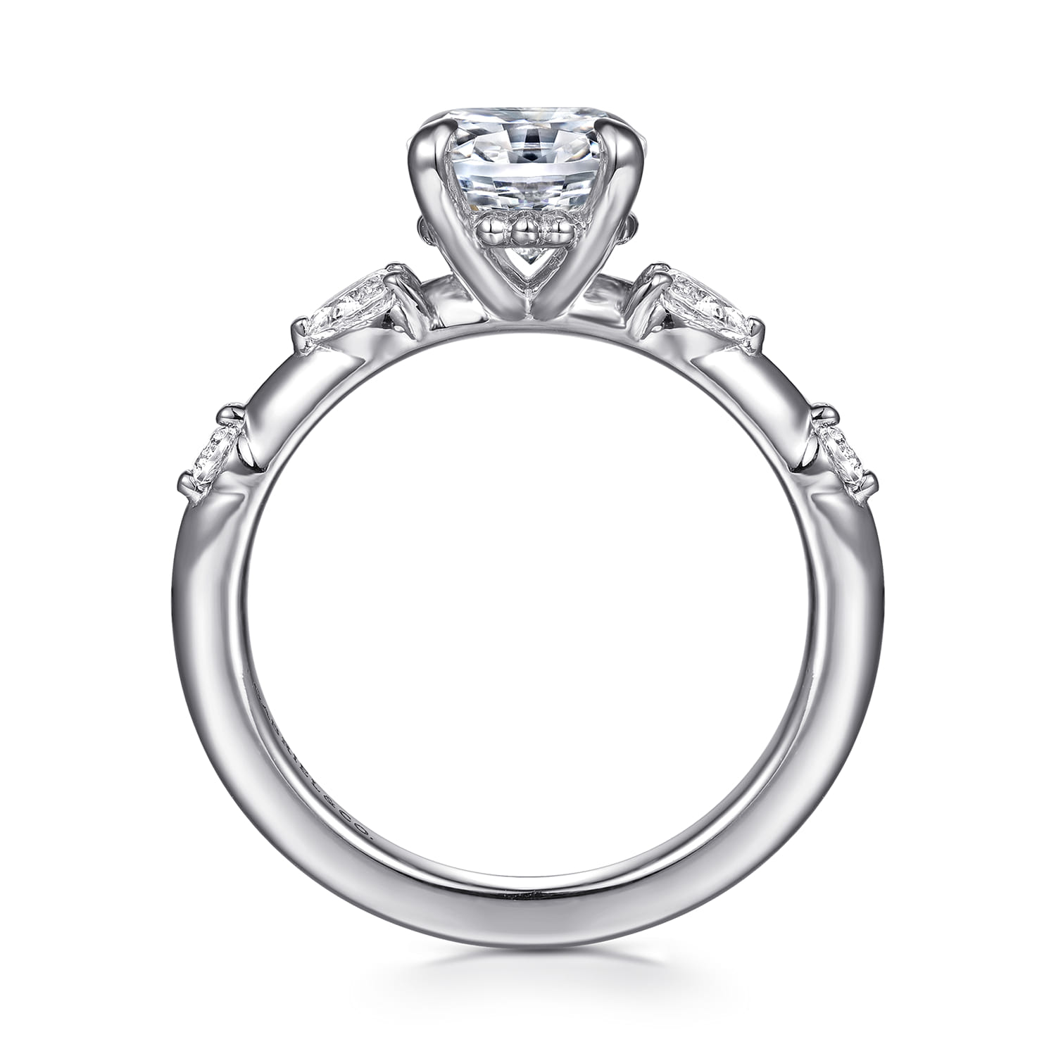 Carinna - 14K White Gold Oval Diamond Engagement Ring - 0.23 ct - Shot 2