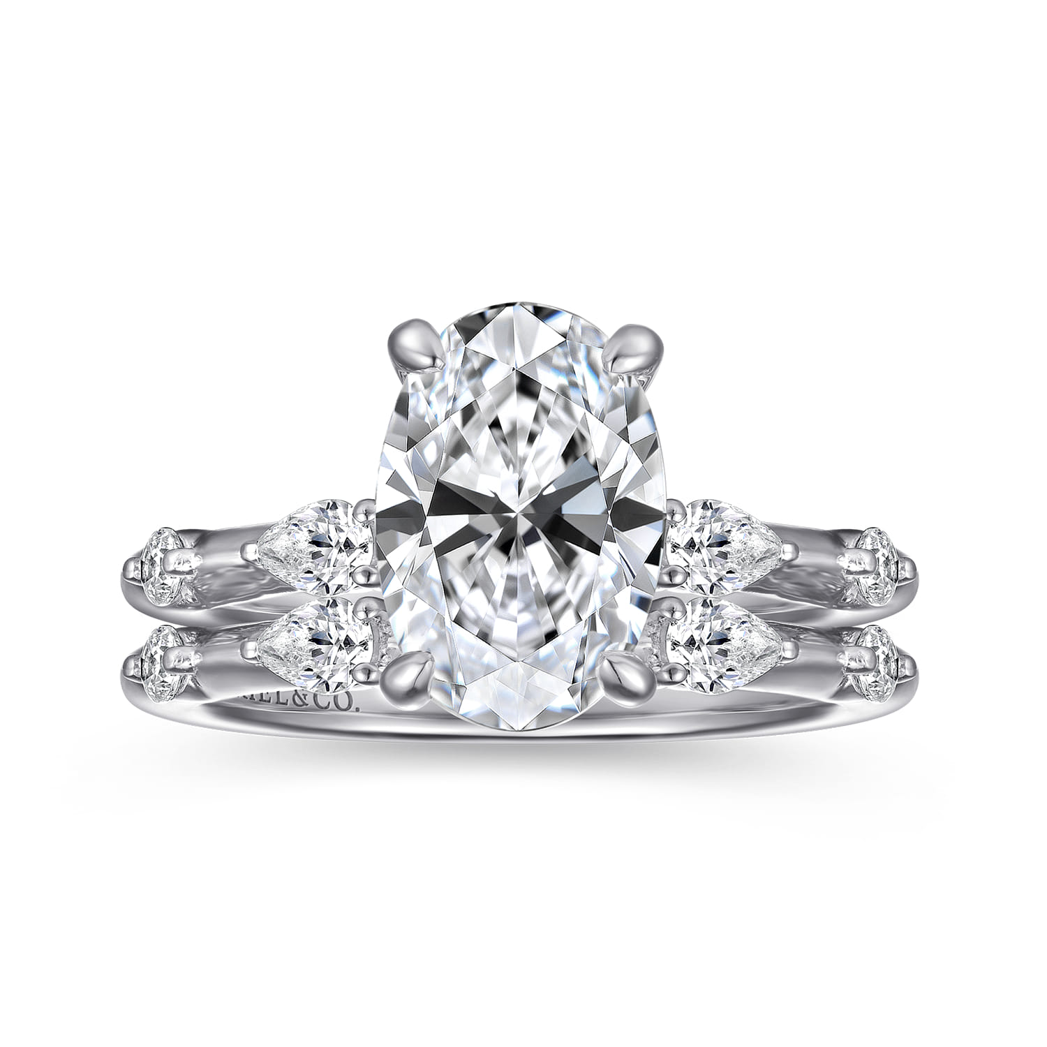 Carinna - 14K White Gold Oval Diamond Engagement Ring - 0.23 ct - Shot 4
