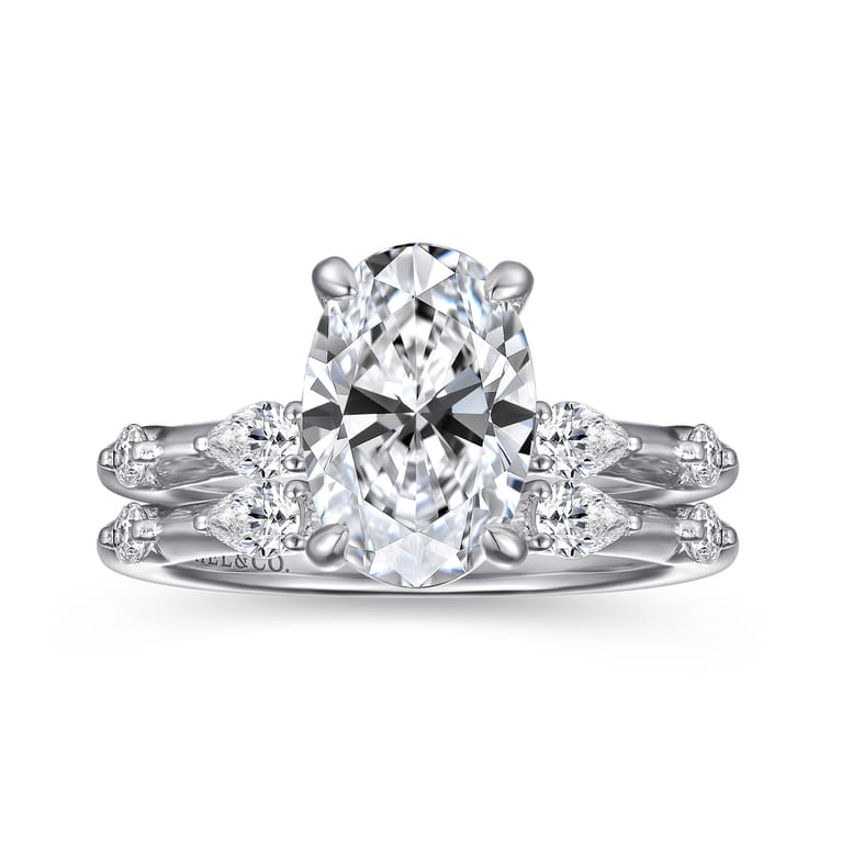 Carinna - 14K White Gold Oval Diamond Engagement Ring - 0.23 ct - Shot 4