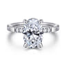 Leandra - 14K White Gold Oval Diamond Engagement Ring - 0.3 ct