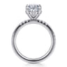 Leandra - 14K White Gold Oval Diamond Engagement Ring - 0.3 ct
