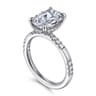 Leandra - 14K White Gold Oval Diamond Engagement Ring - 0.3 ct