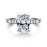 Leandra - 14K White Gold Oval Diamond Engagement Ring - 0.3 ct