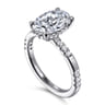Leandra - 14K White Gold Oval Diamond Engagement Ring - 0.3 ct