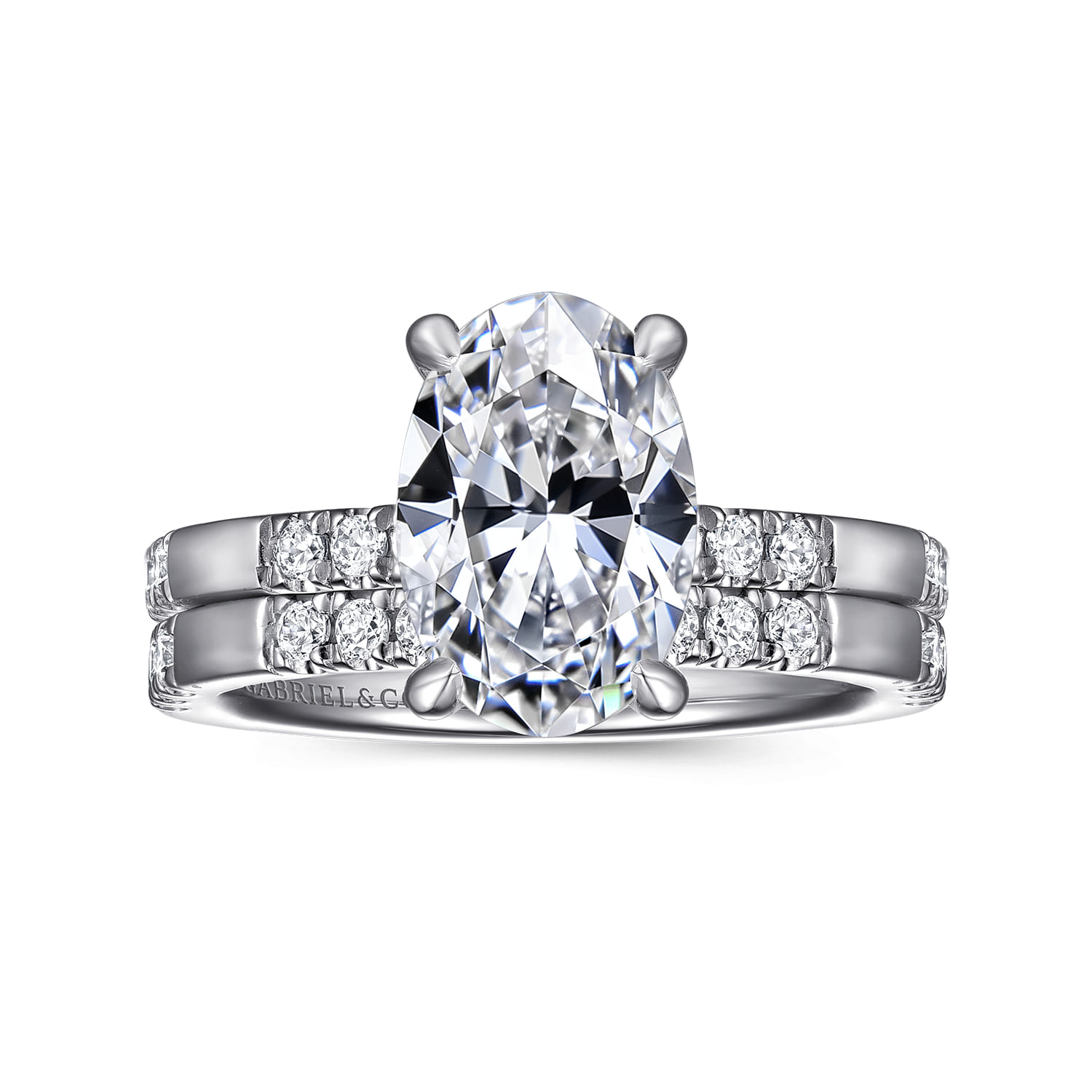 Leandra - 14K White Gold Oval Diamond Engagement Ring - 0.3 ct - Shot 4