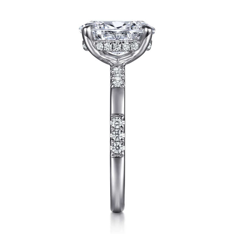 Leandra - 14K White Gold Oval Diamond Engagement Ring - 0.3 ct - Shot 5