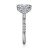 Leandra - 14K White Gold Oval Diamond Engagement Ring - 0.3 ct