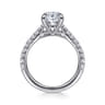 Gaia - 14K White Gold Oval Lotus Diamond Engagement Ring - 0.4 ct