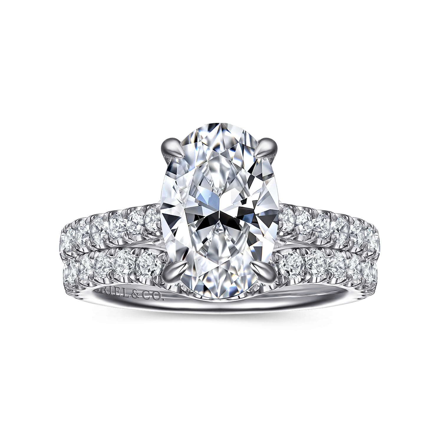 Gaia - 14K White Gold Oval Lotus Diamond Engagement Ring - 0.4 ct - Shot 4