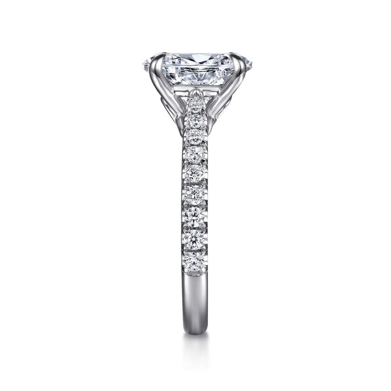 Gaia - 14K White Gold Oval Lotus Diamond Engagement Ring - 0.4 ct - Shot 5