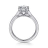 Favola - 14K White Gold Oval Lotus Diamond Engagement Ring - 0.25 ct