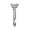 Favola - 14K White Gold Oval Lotus Diamond Engagement Ring - 0.25 ct