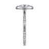 Aspen - 14K White Gold Bezel Set Oval Diamond Engagement Ring - 0.09 ct