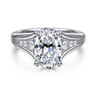 Bruno - 14K White Gold Oval Diamond Engagement Ring - 0.3 ct