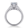 Bruno - 14K White Gold Oval Diamond Engagement Ring - 0.3 ct
